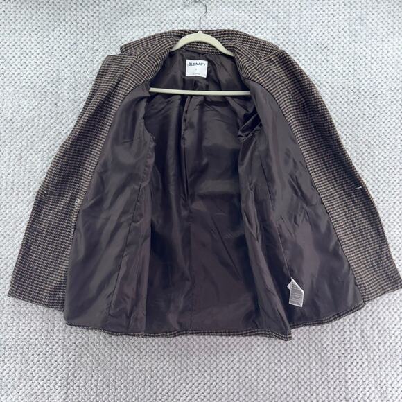 Old Navy Sports Blazer Womens S Brown Blue Plaid Jacket Academia Preppy Lined - Picture 5 of 15